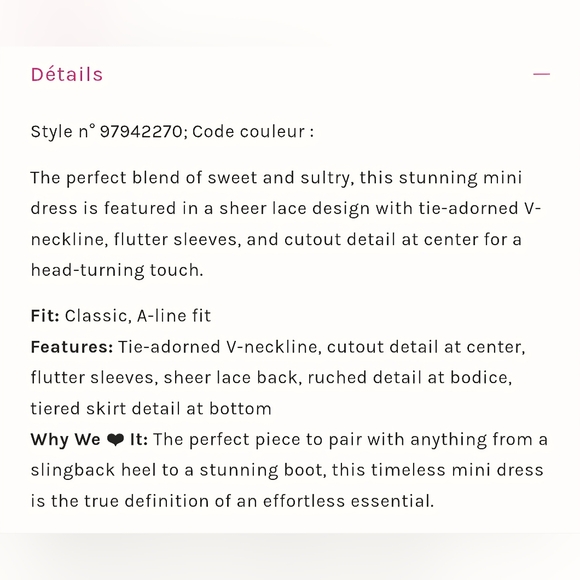 Free People Lala Lace Mini Dress Color Pink Size Medium NWT - Picture 10 of 10